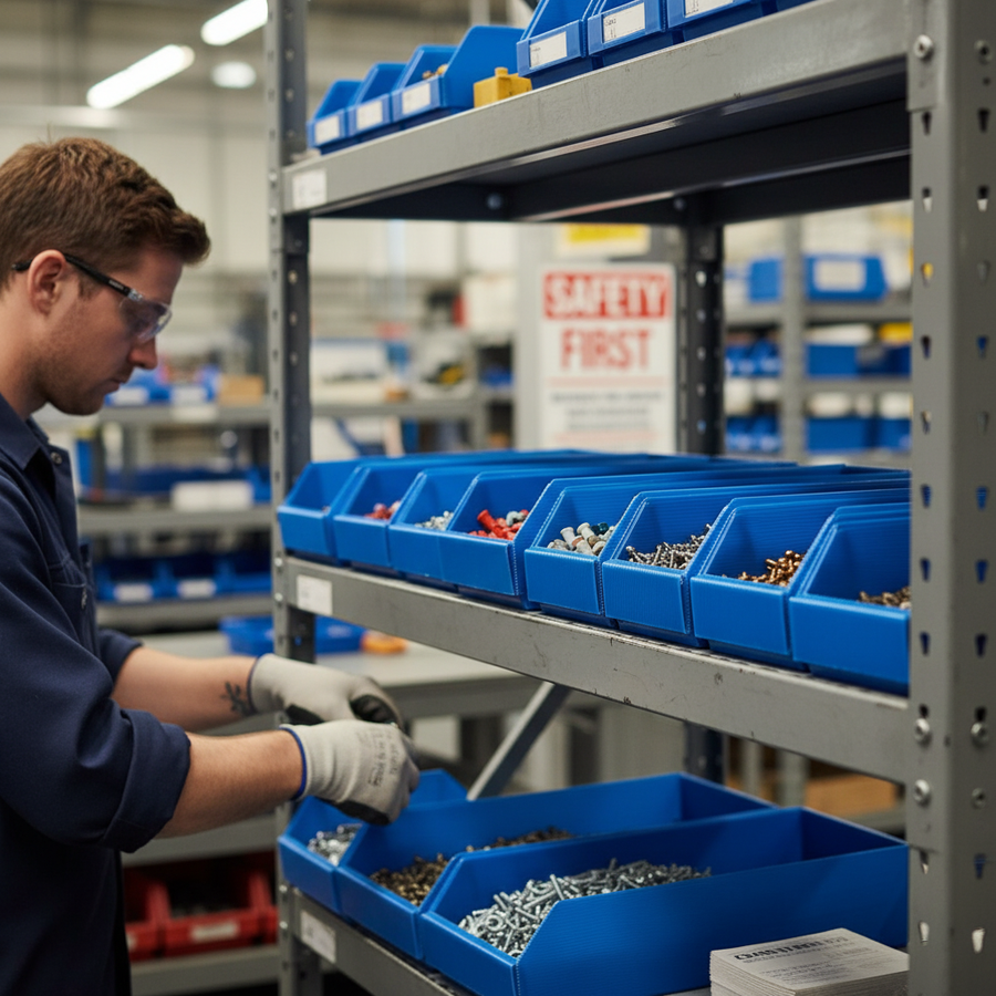 Premium Flat Pack Corrugated Plastic Parts Bins - Versatile Storage Solutions - Front view
