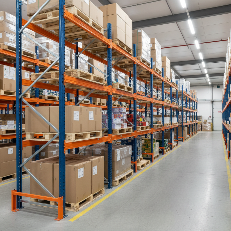 Heavy Duty Pallet Racking Frames for Industrial Storage - Front view