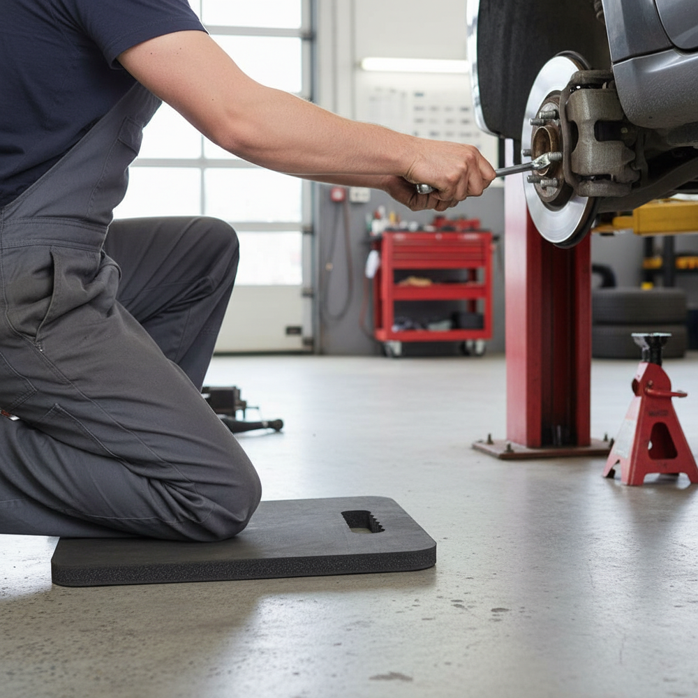 Premium Knee Saver PVC Foam Mat - Portable & Insulated - Side view