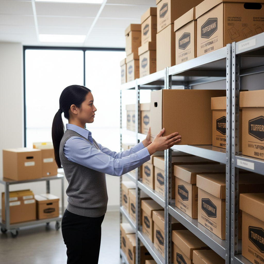 Premium Archive Boxes for Long Term Document Storage - Front view