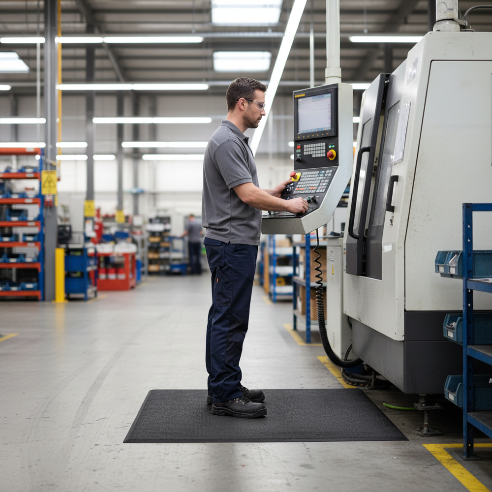 Premium Dual Layer Anti-Fatigue Mat - Non-Slip Surface for Comfort - Side view