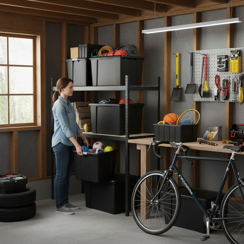 Premium Plastic Storage Boxes - 3 Sizes for Versatile Storage Solutions - Side view