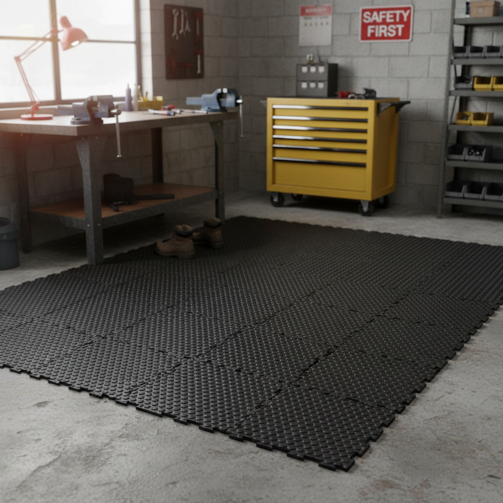 Premium Anti-Fatigue Bubble Floor Tiles for Comfort and Safety - Front view