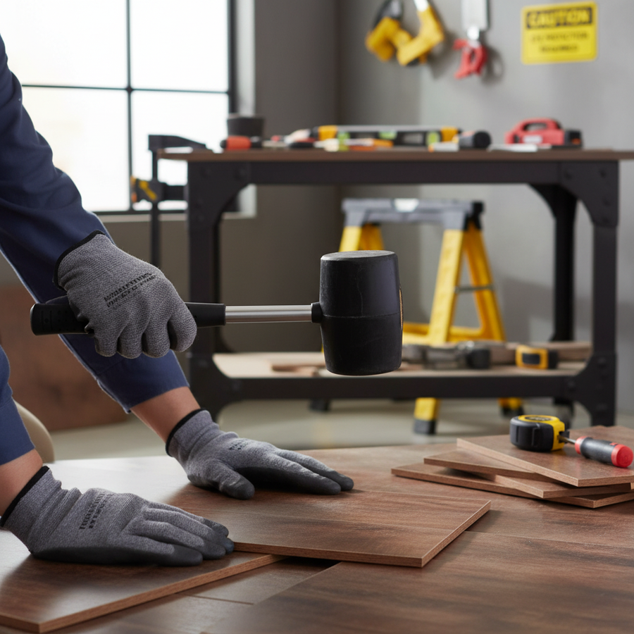 Premium Rubber Assembly Mallet with Steel Handle for Versatile Use - Front view