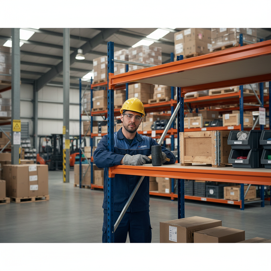 Premium Heavy Duty Longspan Shelving Extension Kit - 2000mm High - Blue & Orange - Front view