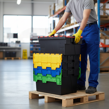 Durable Colored Tote Boxes - 3 Sizes for Every Industry