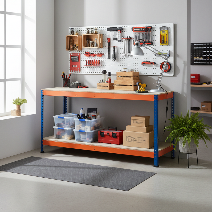 Premium Heavy Duty Workbench - 915mm High - 800kg Capacity - Chipboard - Front view