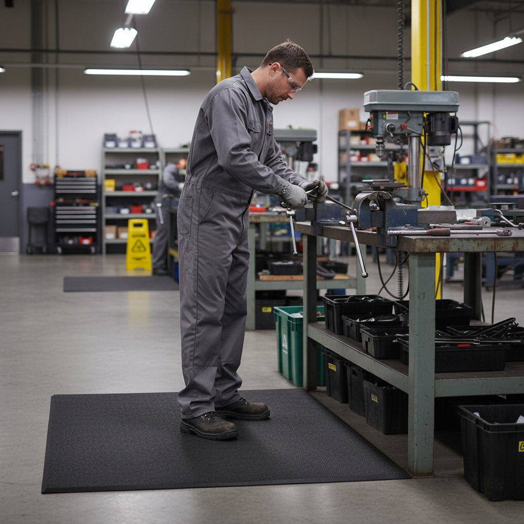 Premium Anti-Fatigue Work Mat - Non-Slip, Thick Foam for Comfort - Side view