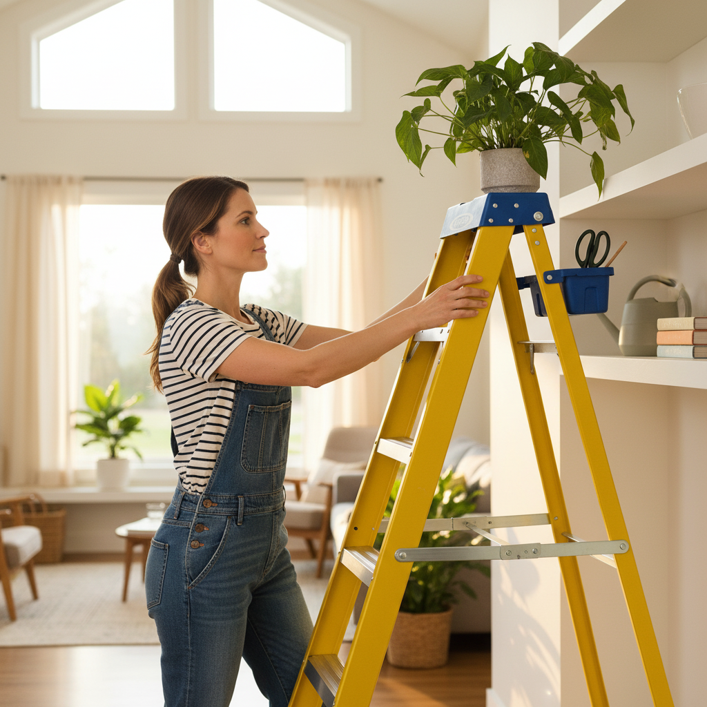 Professional Fibreglass Swingback Step Ladders - 6 Sizes Available - Front view