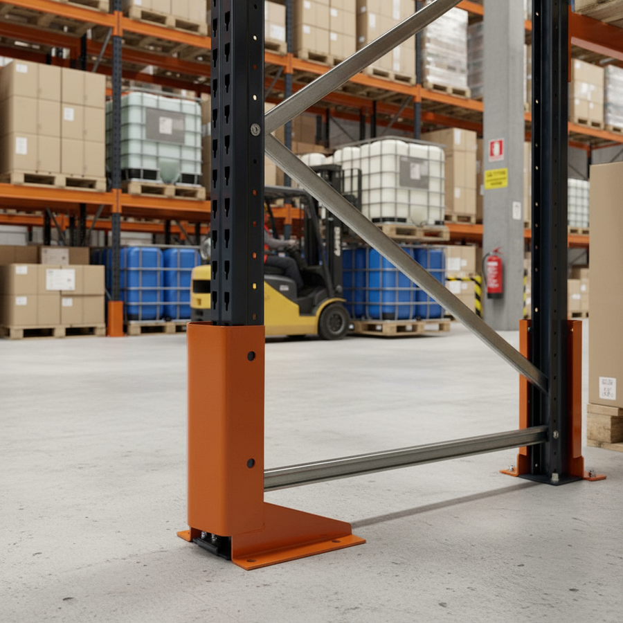 Heavy Duty Pallet Racking Frame Protectors for Ultimate Safety - Front view