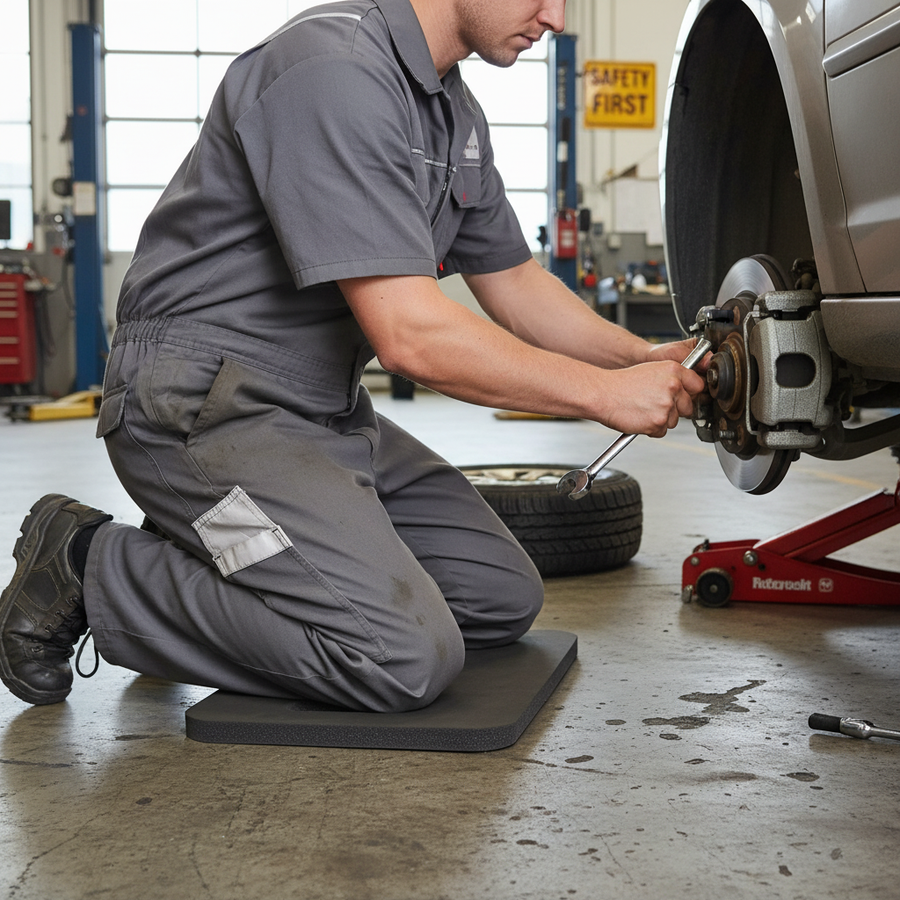 Premium Knee Saver PVC Foam Mat - Portable & Insulated - Front view