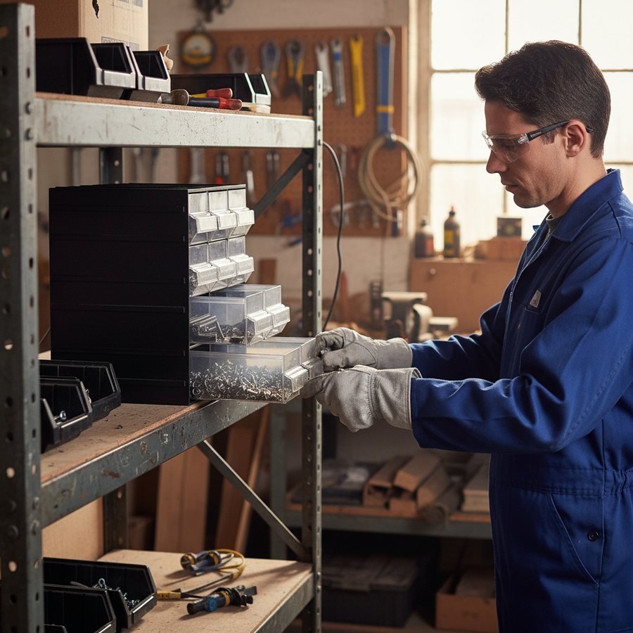 Premium Plastic Storage Unit with 12 Drawers for Organizing - Front view