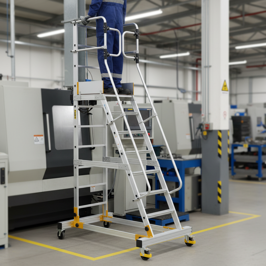 Professional Safety Steps with Locking System for Secure Access - Front view