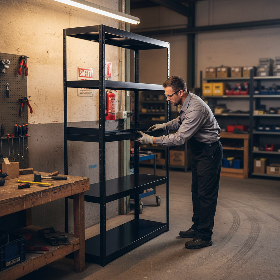 Heavy Duty Metal Shed Shelving - 1800mm High - 90/130kg Capacity - Front view