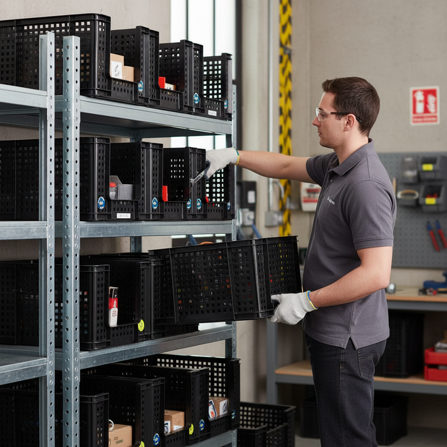 Premium Open Front Crates - Versatile Storage Solution in 3 Sizes - Front view