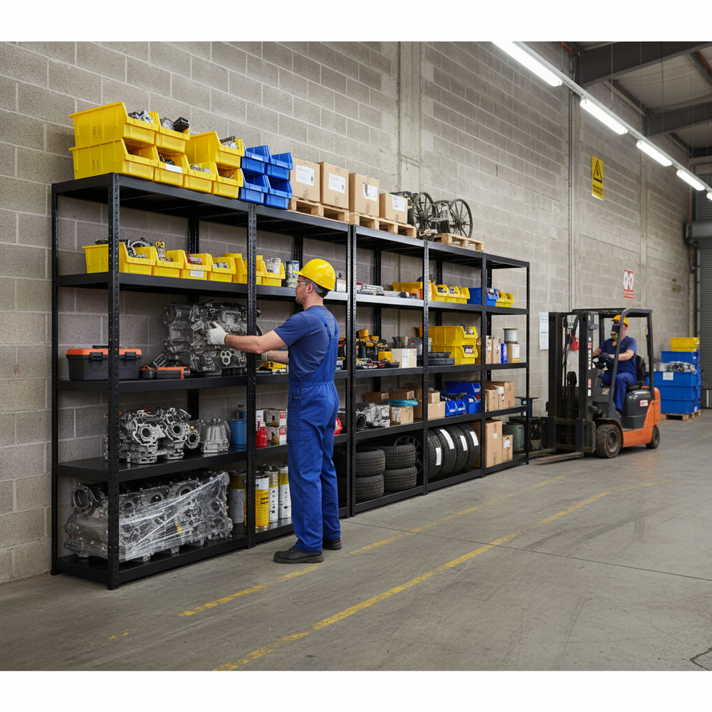 Premium Metal Shelving - 1800mm High - 90/130kg Capacity - Ideal for Storage - Side view