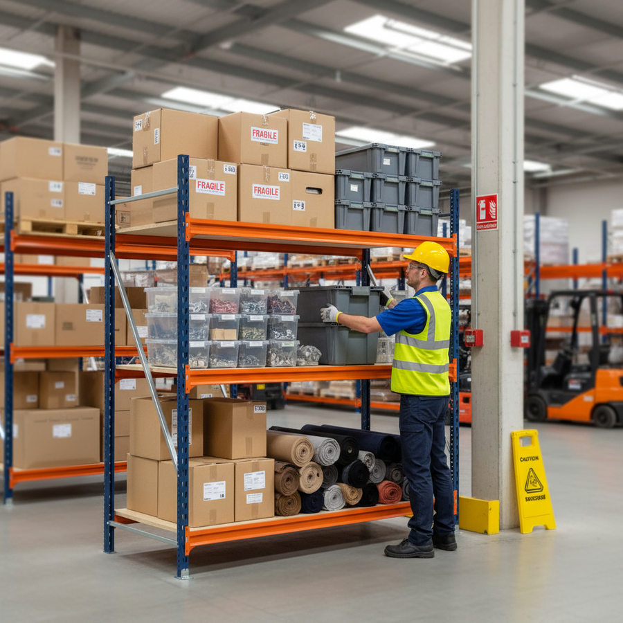 Heavy Duty Longspan Shelving - 3000mm High - Industrial Grade Storage - Front view