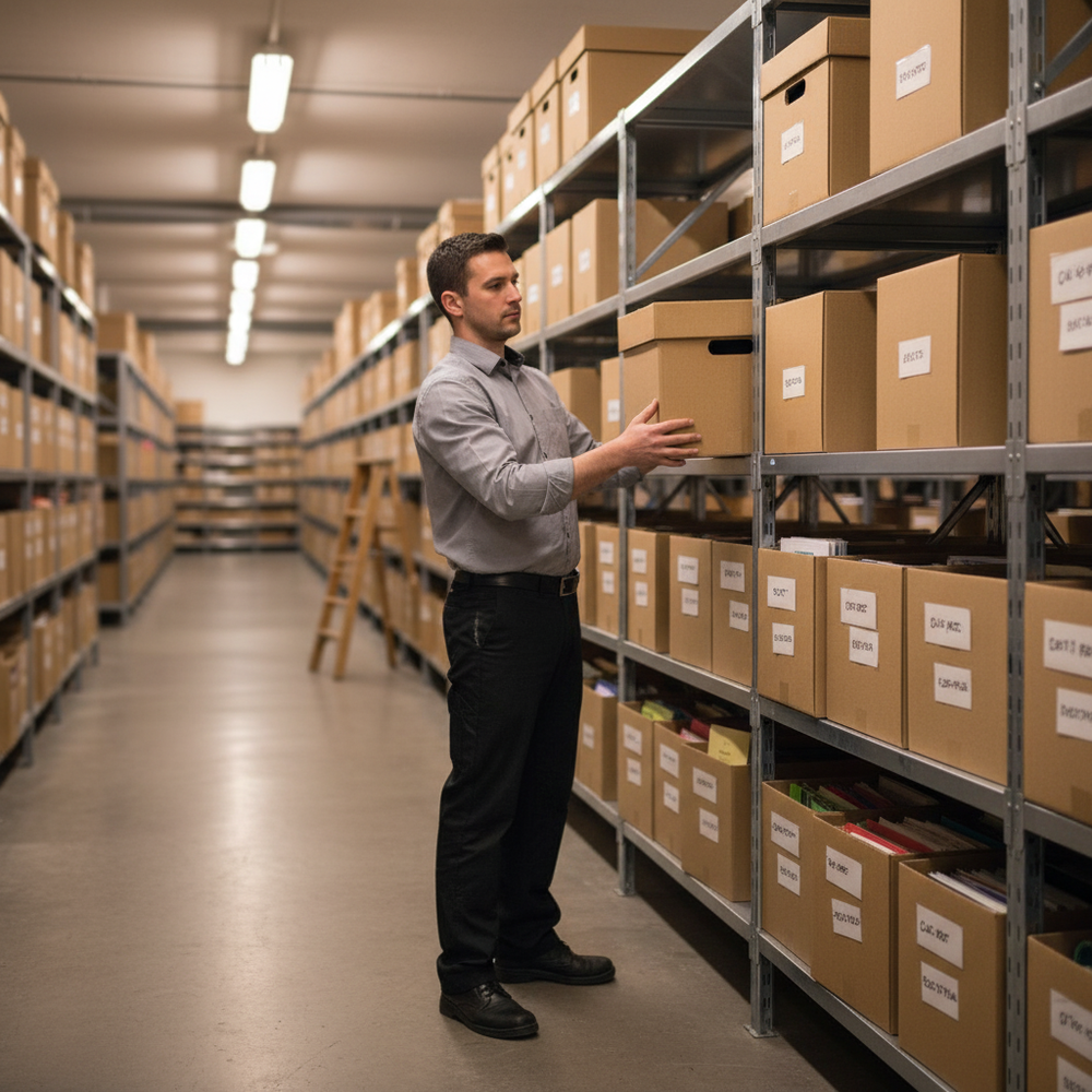 Premium Archive Boxes for Long Term Document Storage - Side view