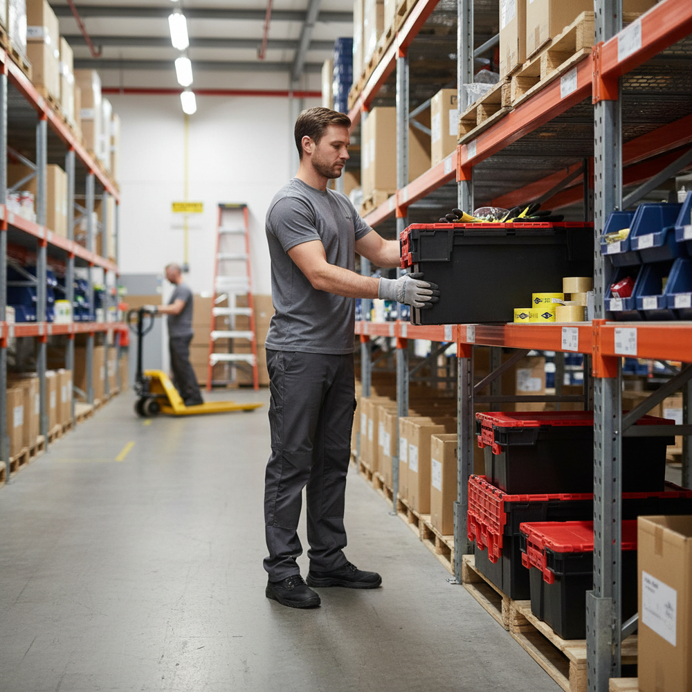 Durable Heavy Duty Tote Boxes - 3 Sizes Available - Side view