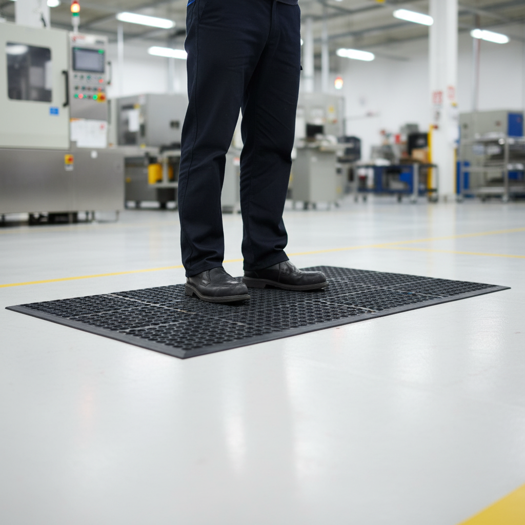 Premium Non-Slip Anti-Fatigue Work Mat for Comfort and Safety - Front view