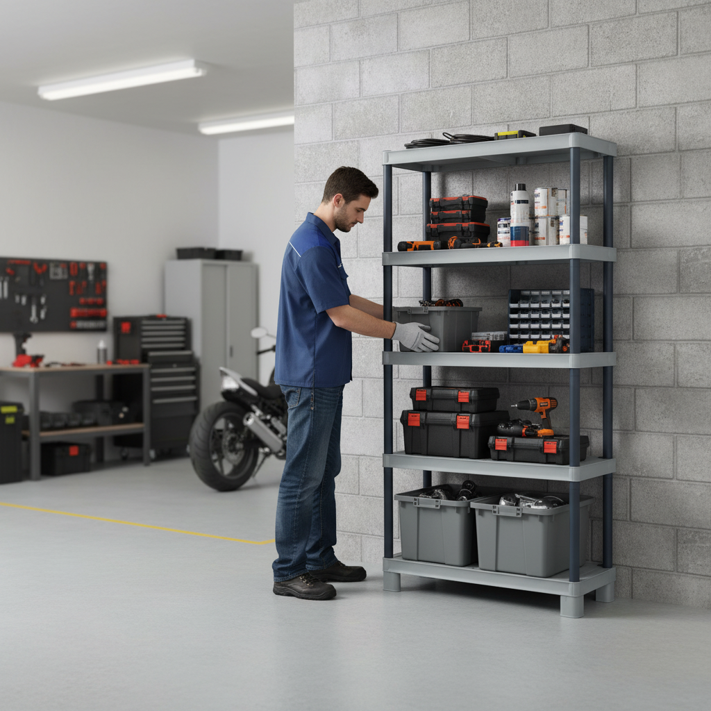 Premium Plastic Shelving - 1720mm High - 20kg Capacity - Grey - Side view