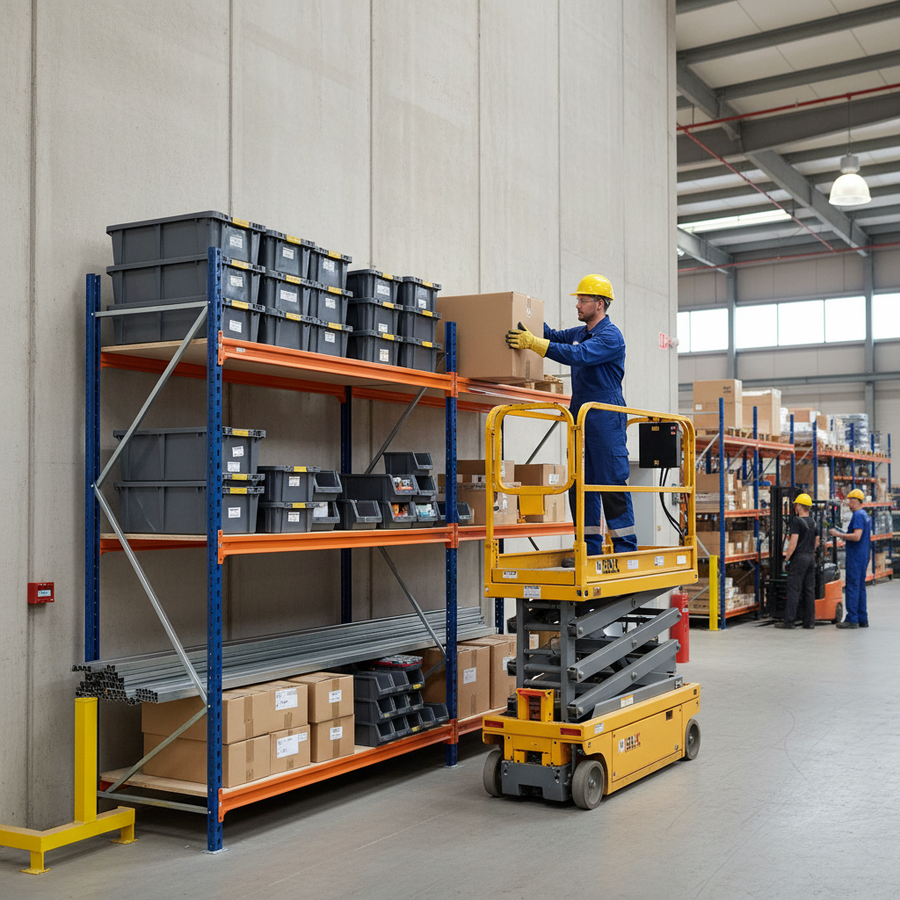 Heavy Duty Longspan Shelving Extension Kit - 3000mm High - Blue & Orange - Front view