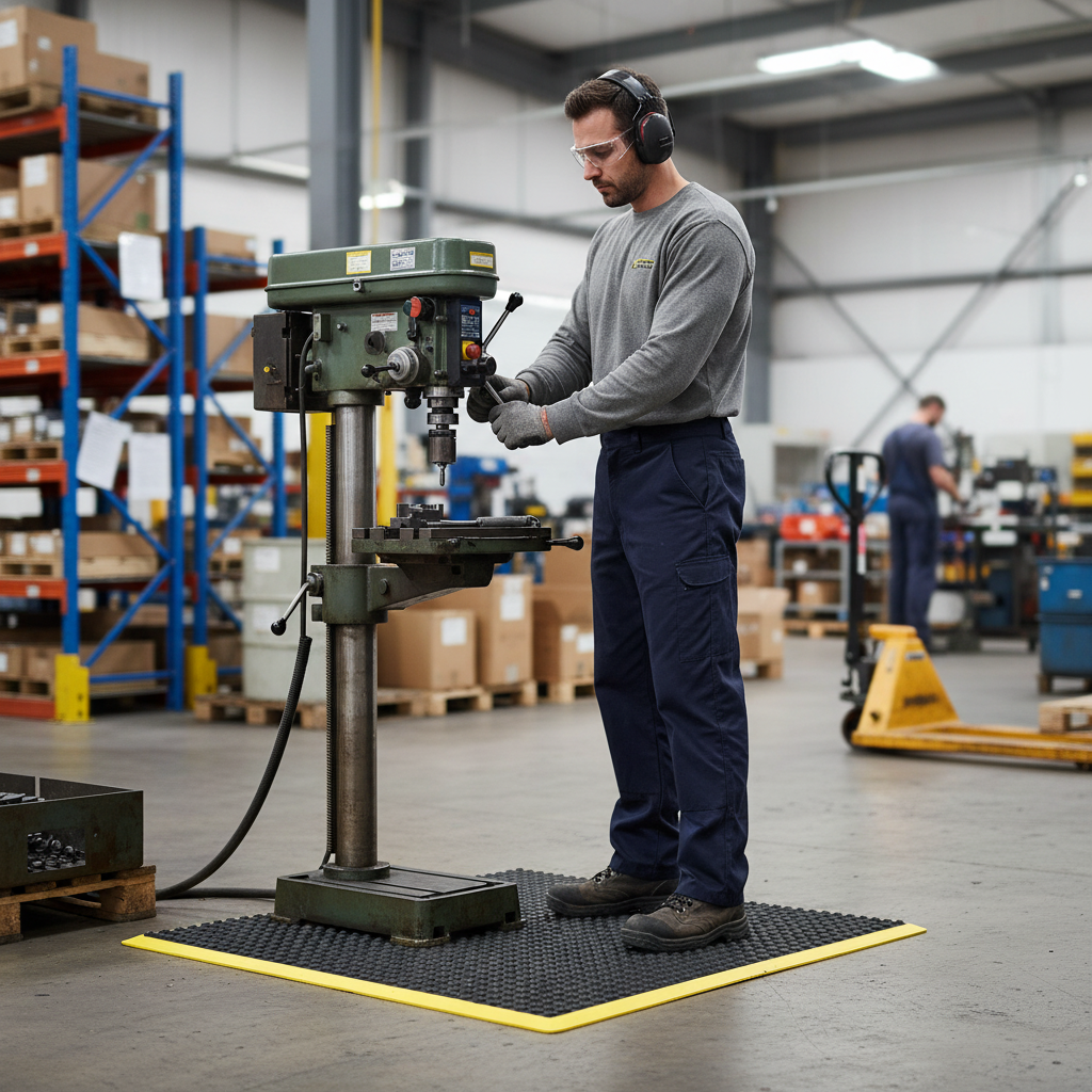 Heavy Duty Anti-Fatigue Work Mat with Non-Slip Bubble Surface - Side view