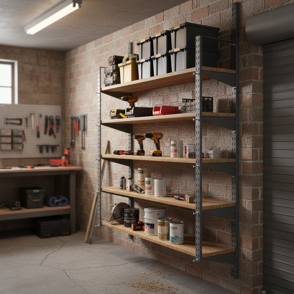 Premium Twin Slot Wall Mounted Shelving Upright Fixing Kits - Front view