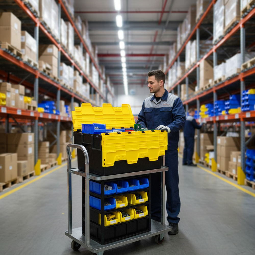 Durable Tote Boxes - 3 Sizes - Versatile Storage Solutions - Side view